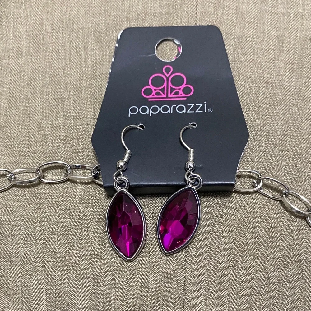 Paparazzi Silver Necklace with Deep Purple Accents - Picture 2 of 5
